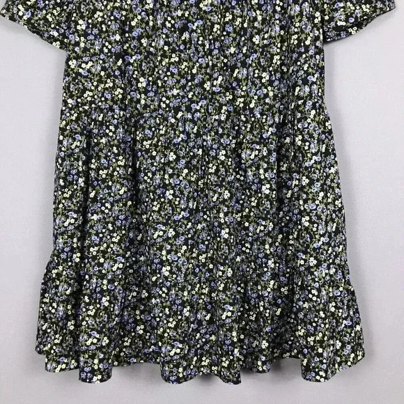 Tuckernuck Hyacinth House Quinn Dress Size XS Black Floral Short Sleeve Tiered - Picture 7 of 16